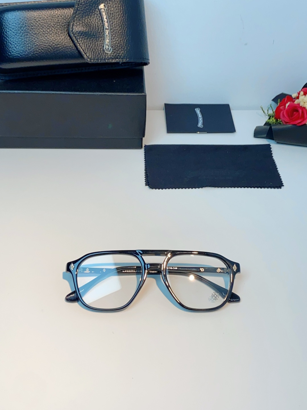 CHROME HEARTS克罗心 双梁方形新款个性欧美墨镜男复古高级感防紫外线凹造型 男女通用