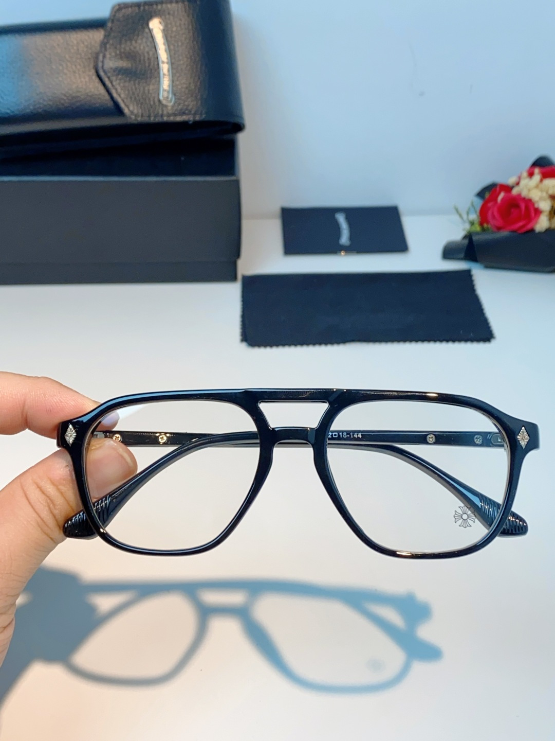 CHROME HEARTS克罗心 双梁方形新款个性欧美墨镜男复古高级感防紫外线凹造型 男女通用