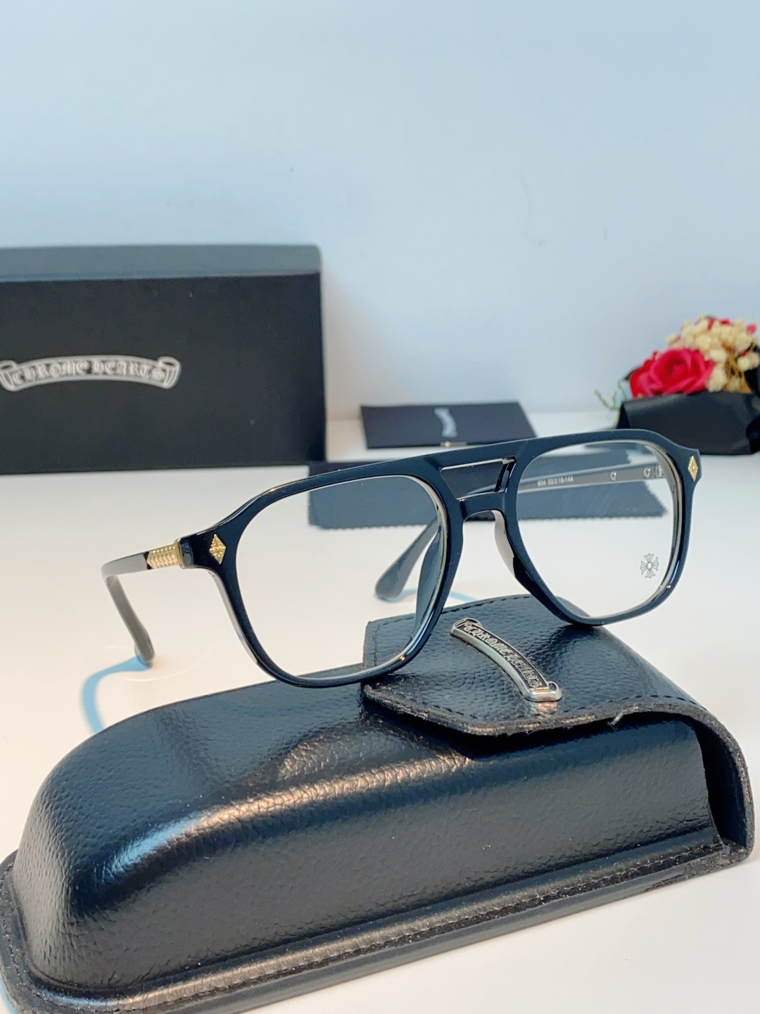 CHROME HEARTS克罗心 双梁方形新款个性欧美墨镜男复古高级感防紫外线凹造型 男女通用