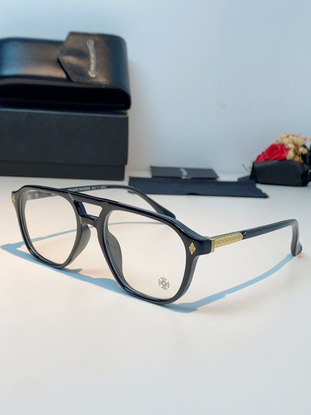 CHROME HEARTS克罗心 双梁方形新款个性欧美墨镜男复古高级感防紫外线凹造型 男女通用