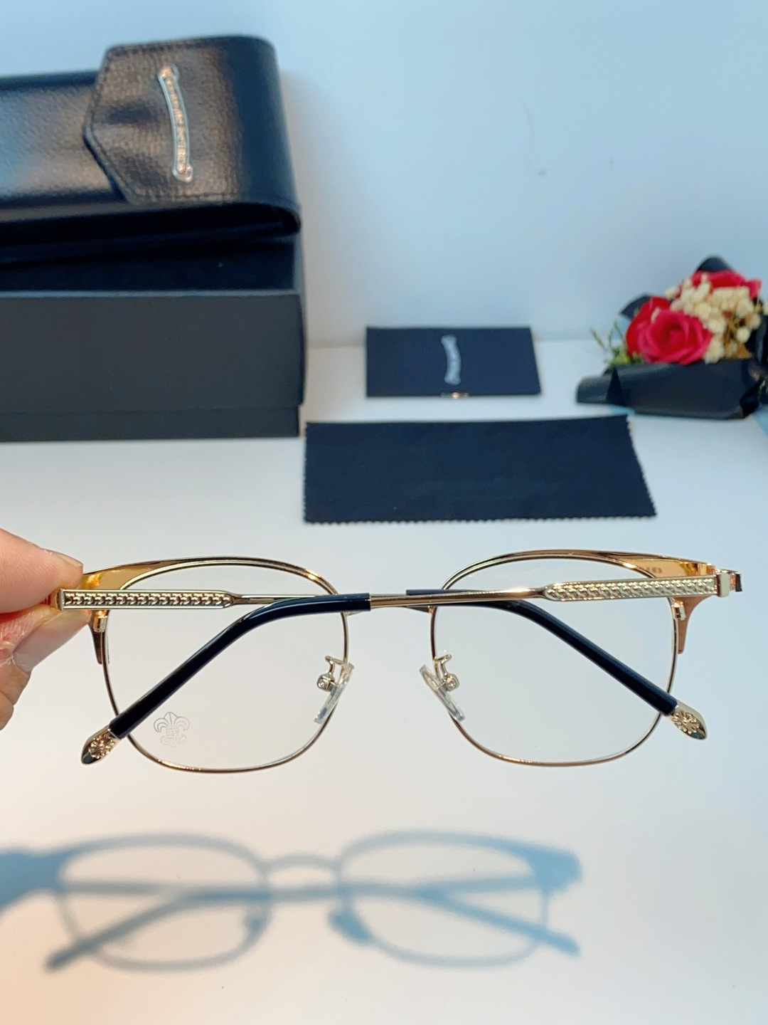 Chrome Hearts克罗心 2026新春新款复古金属超轻眼镜架 复古时尚百搭男士近视眼镜框 男女通