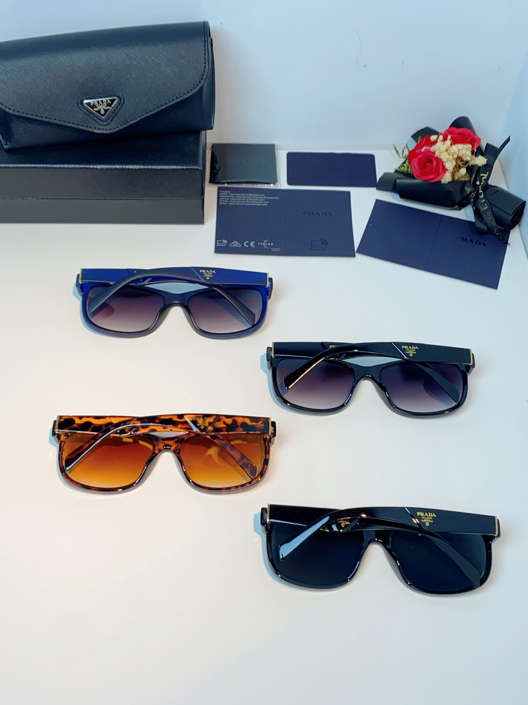 Prada普拉达 2026新春新款方框眼镜偏光太阳镜男女款户外开车专用