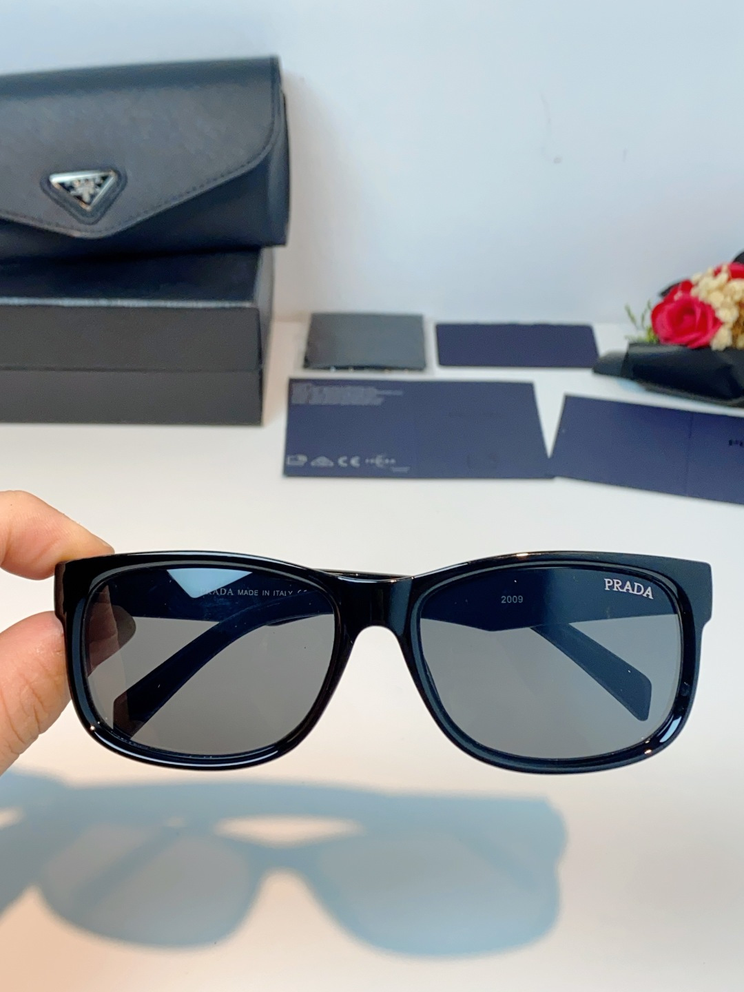 Prada普拉达 2026新春新款方框眼镜偏光太阳镜男女款户外开车专用