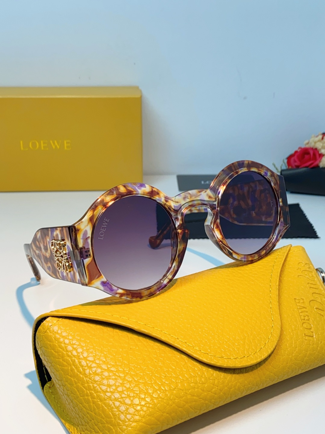 Loewe罗意威 2026新款网红防晒圆框墨镜女款高级感时髦显脸小太阳眼镜防紫外线