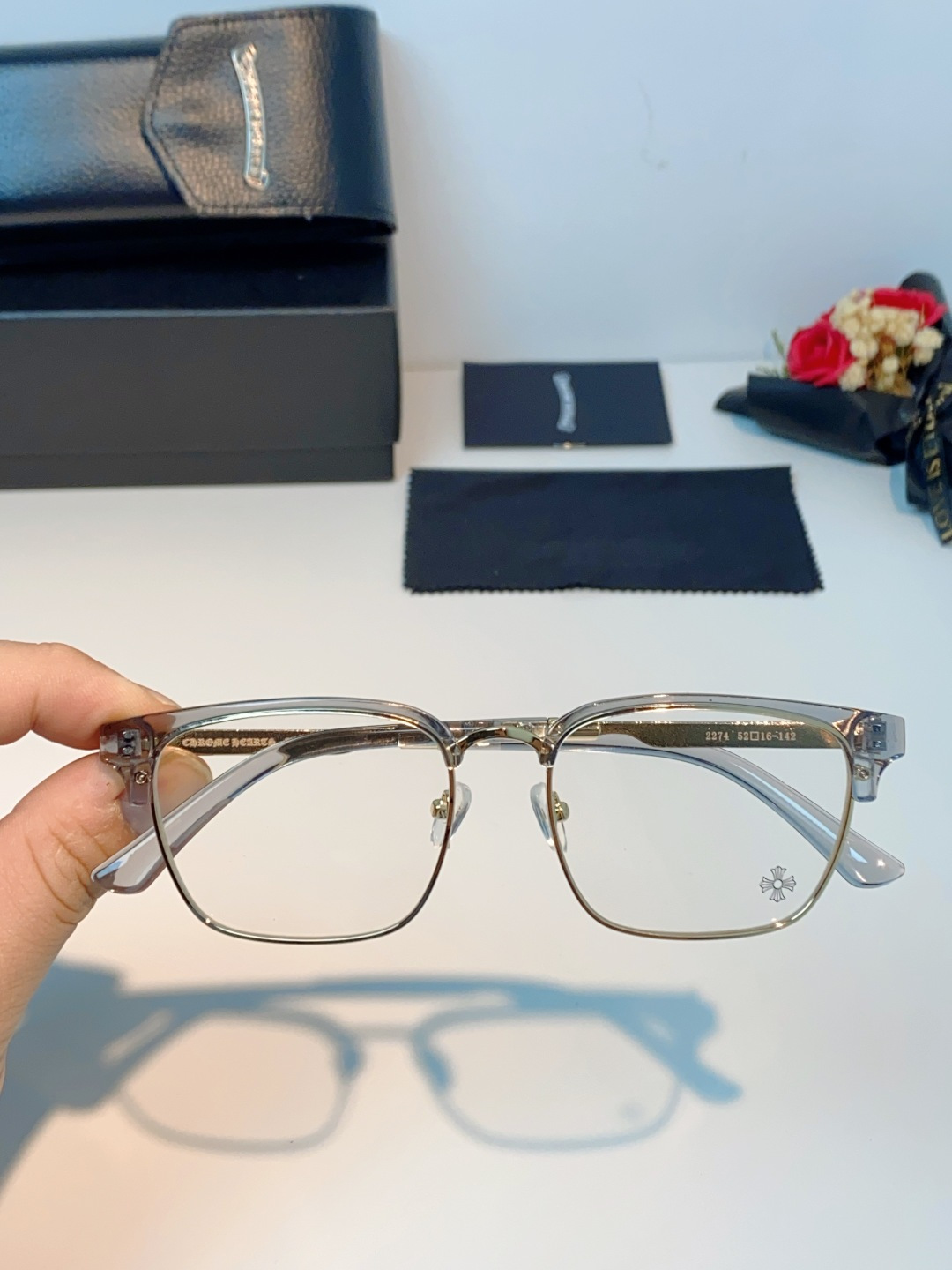 Chrome Hearts克罗心 2026新款眉线半框商务理工超轻简约近视眼镜男女