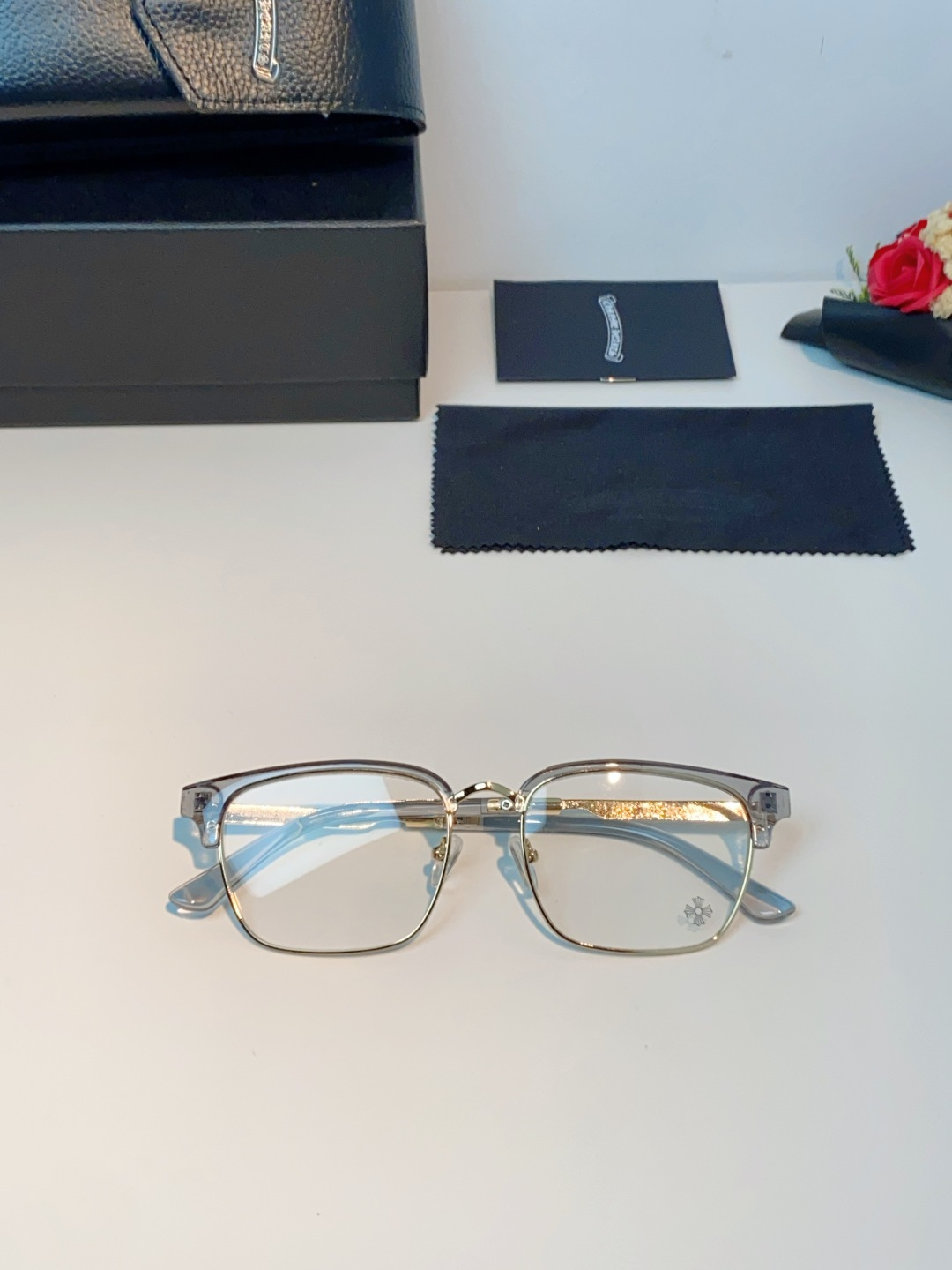 Chrome Hearts克罗心 2026新款眉线半框商务理工超轻简约近视眼镜男女