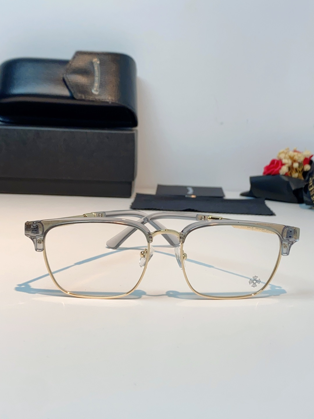 Chrome Hearts克罗心 2026新款眉线半框商务理工超轻简约近视眼镜男女