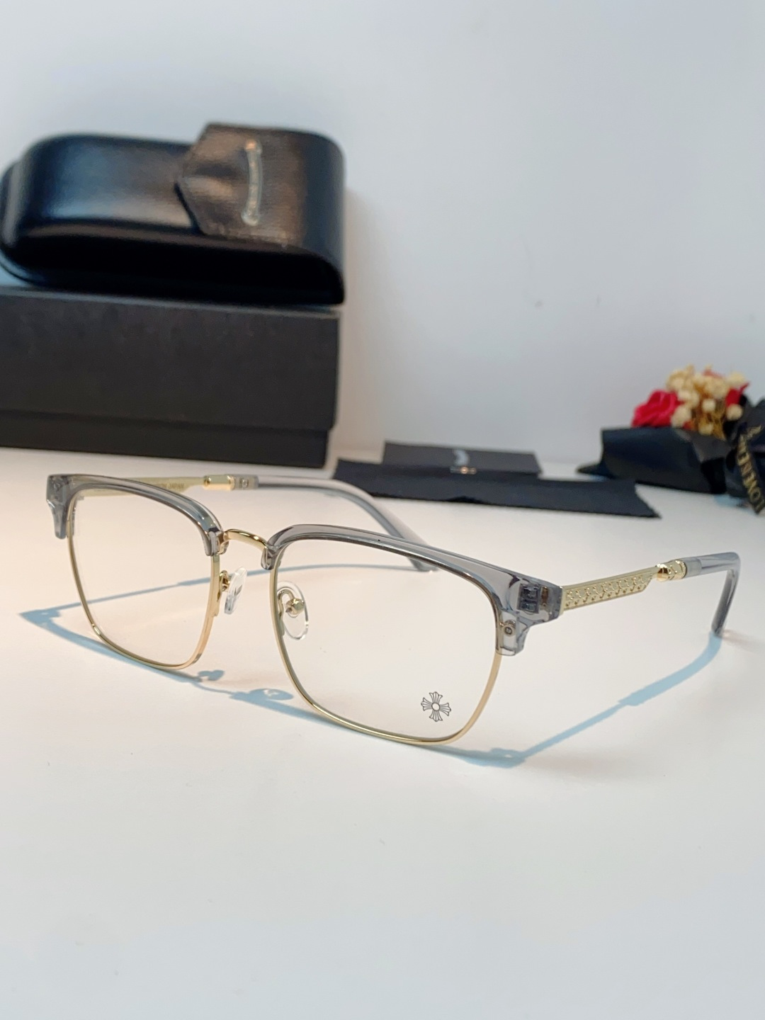 Chrome Hearts克罗心 2026新款眉线半框商务理工超轻简约近视眼镜男女