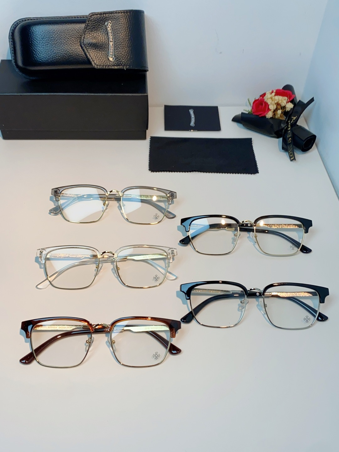 Chrome Hearts克罗心 2026新款眉线半框商务理工超轻简约近视眼镜男女