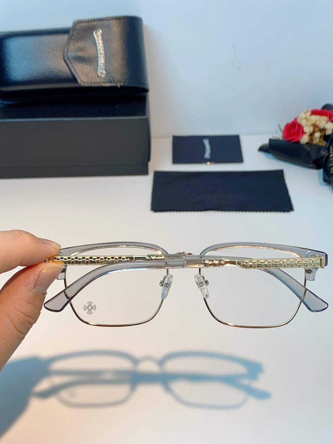 Chrome Hearts克罗心 2026新款眉线半框商务理工超轻简约近视眼镜男女