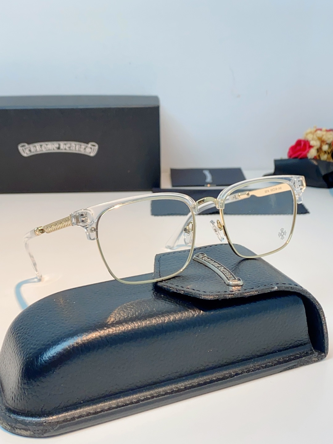 Chrome Hearts克罗心 2026新款眉线半框商务理工超轻简约近视眼镜男女