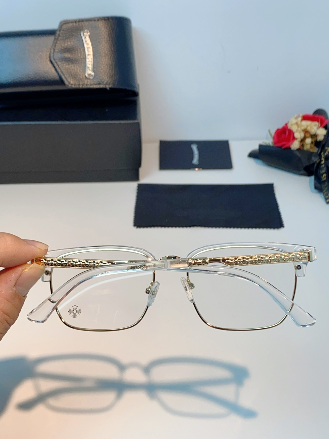 Chrome Hearts克罗心 2026新款眉线半框商务理工超轻简约近视眼镜男女