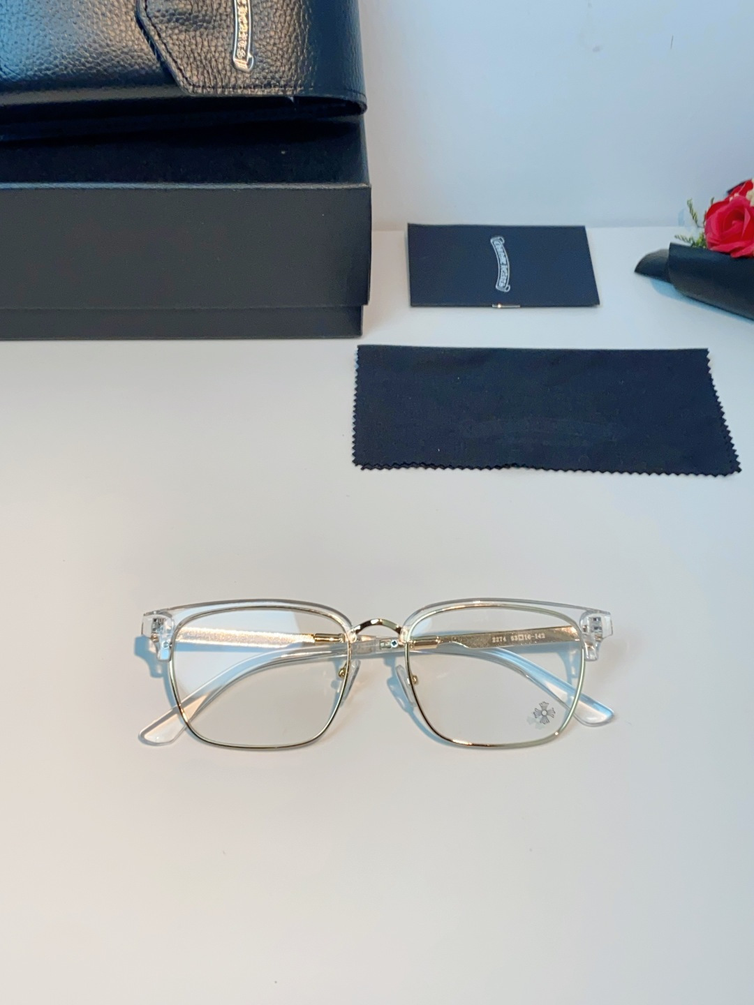 Chrome Hearts克罗心 2026新款眉线半框商务理工超轻简约近视眼镜男女