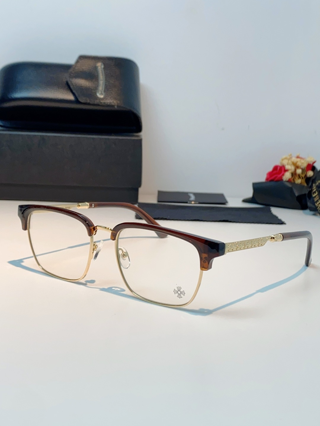 Chrome Hearts克罗心 2026新款眉线半框商务理工超轻简约近视眼镜男女