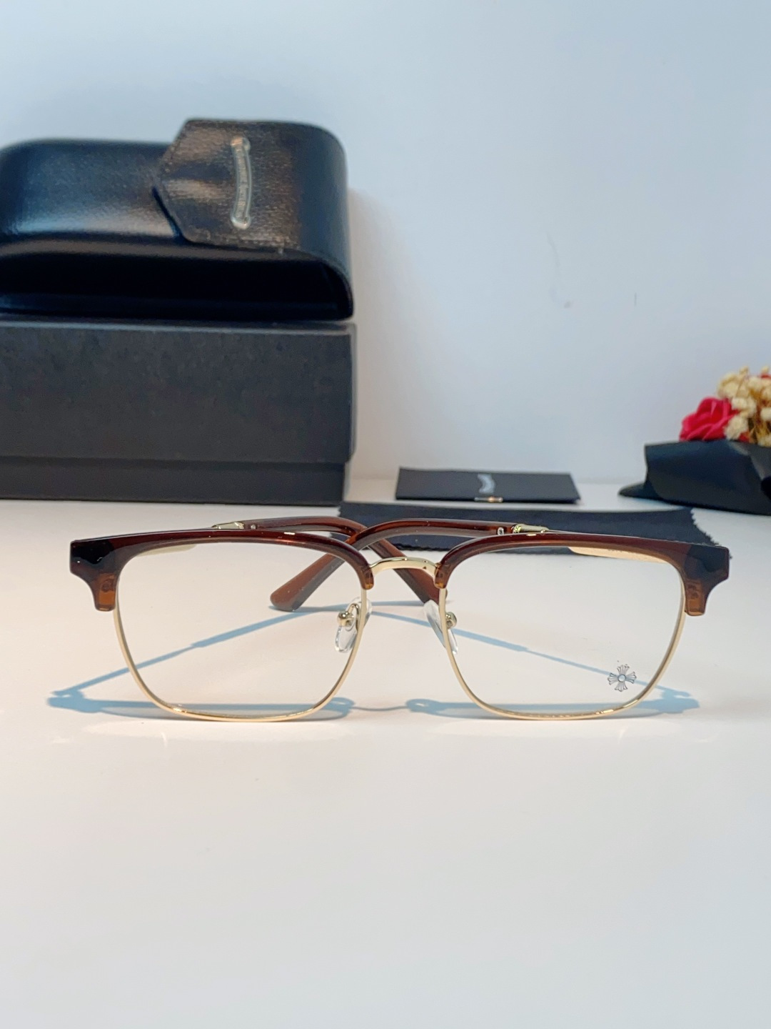 Chrome Hearts克罗心 2026新款眉线半框商务理工超轻简约近视眼镜男女