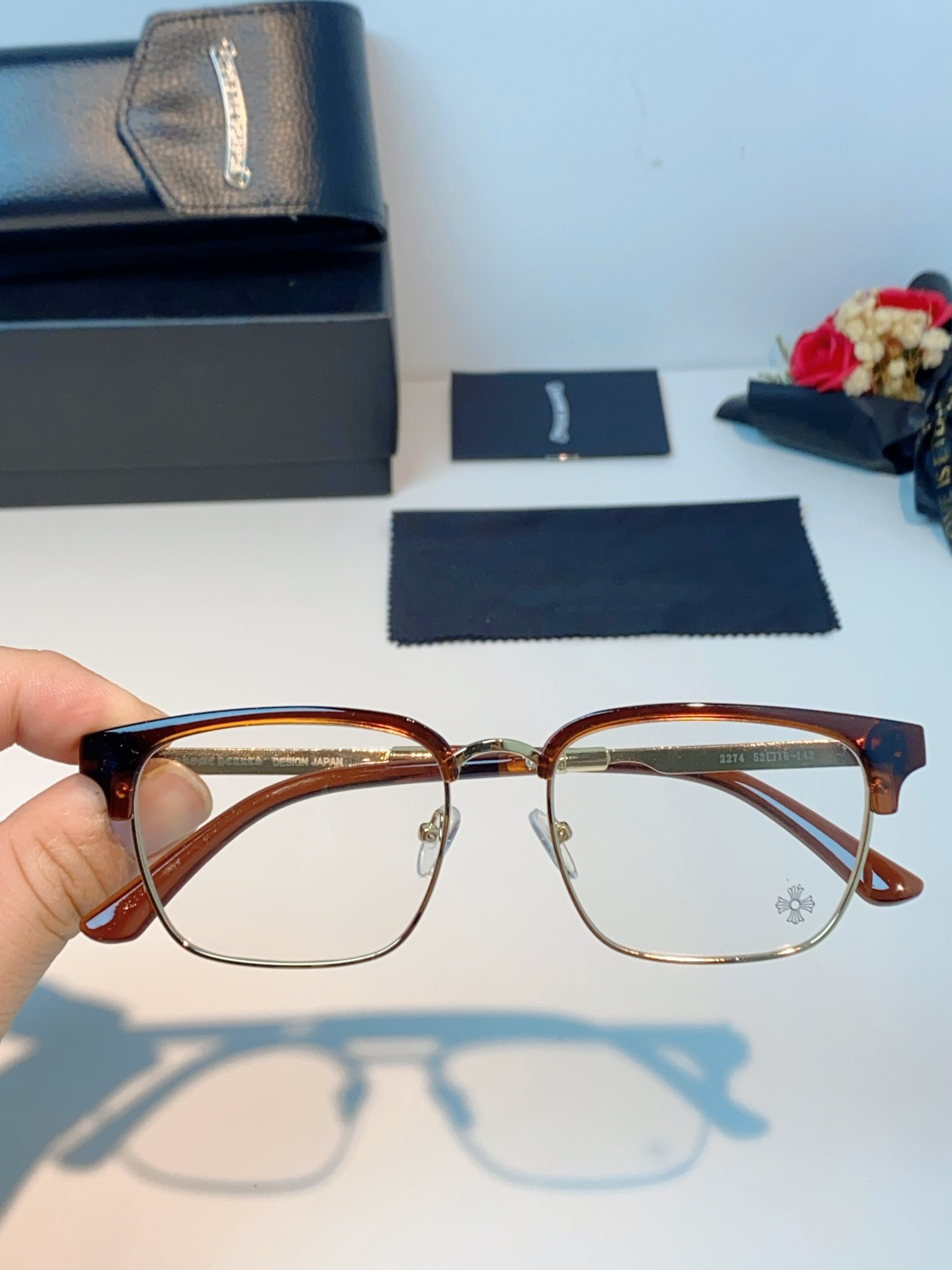 Chrome Hearts克罗心 2026新款眉线半框商务理工超轻简约近视眼镜男女