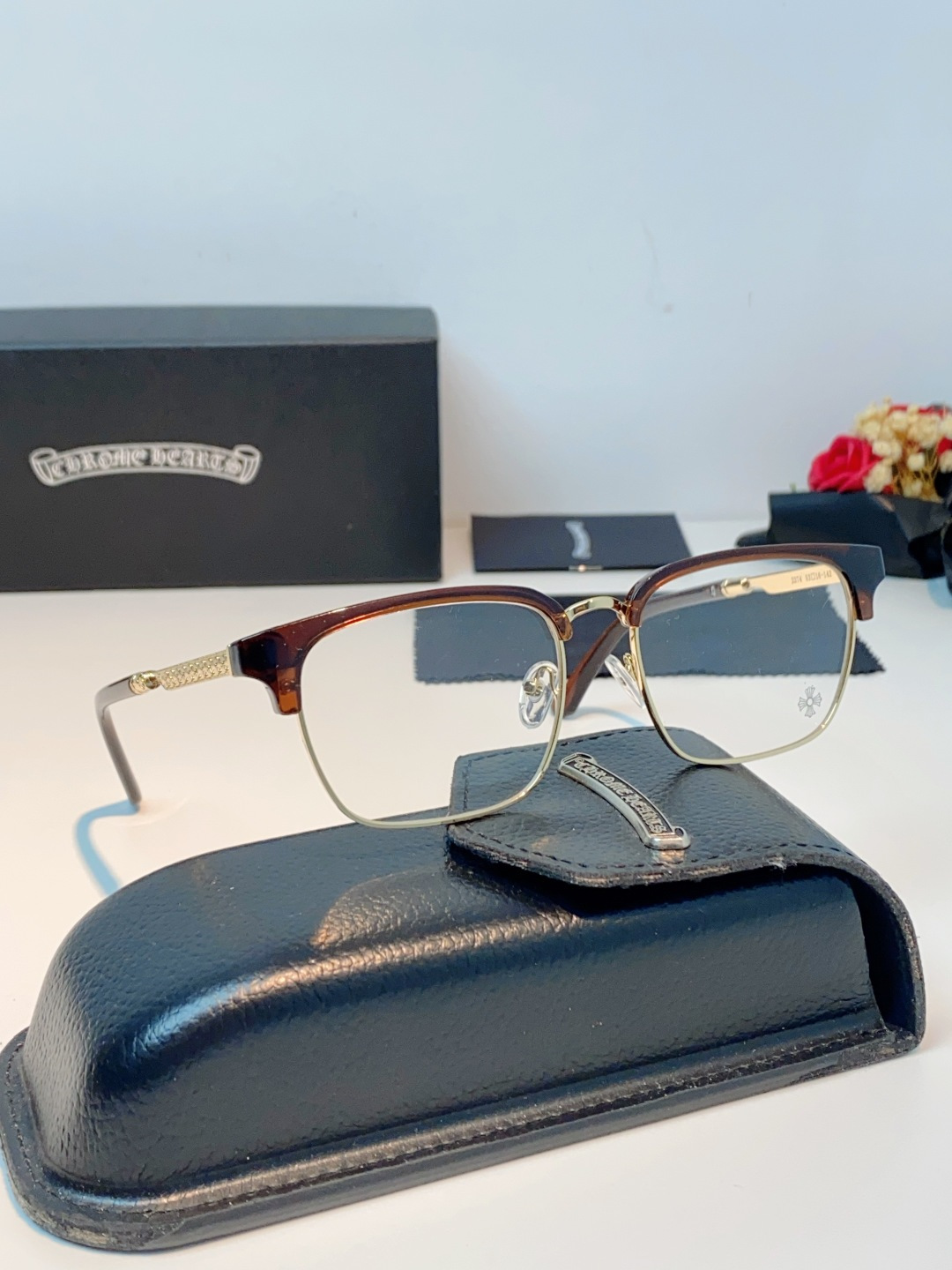 Chrome Hearts克罗心 2026新款眉线半框商务理工超轻简约近视眼镜男女