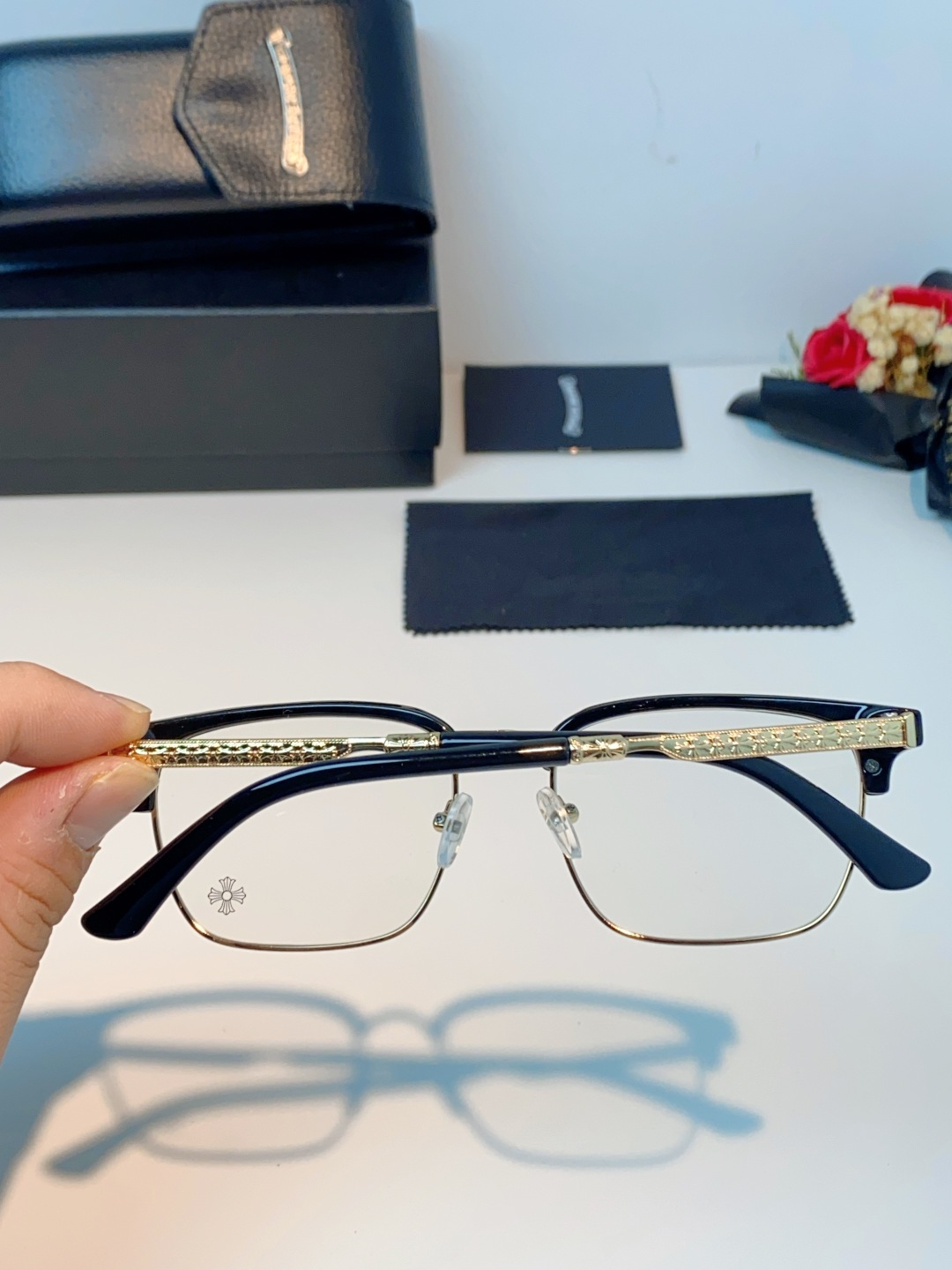 Chrome Hearts克罗心 2026新款眉线半框商务理工超轻简约近视眼镜男女