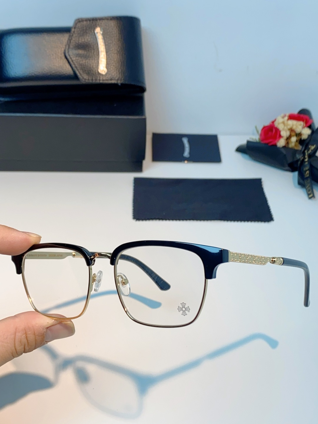 Chrome Hearts克罗心 2026新款眉线半框商务理工超轻简约近视眼镜男女