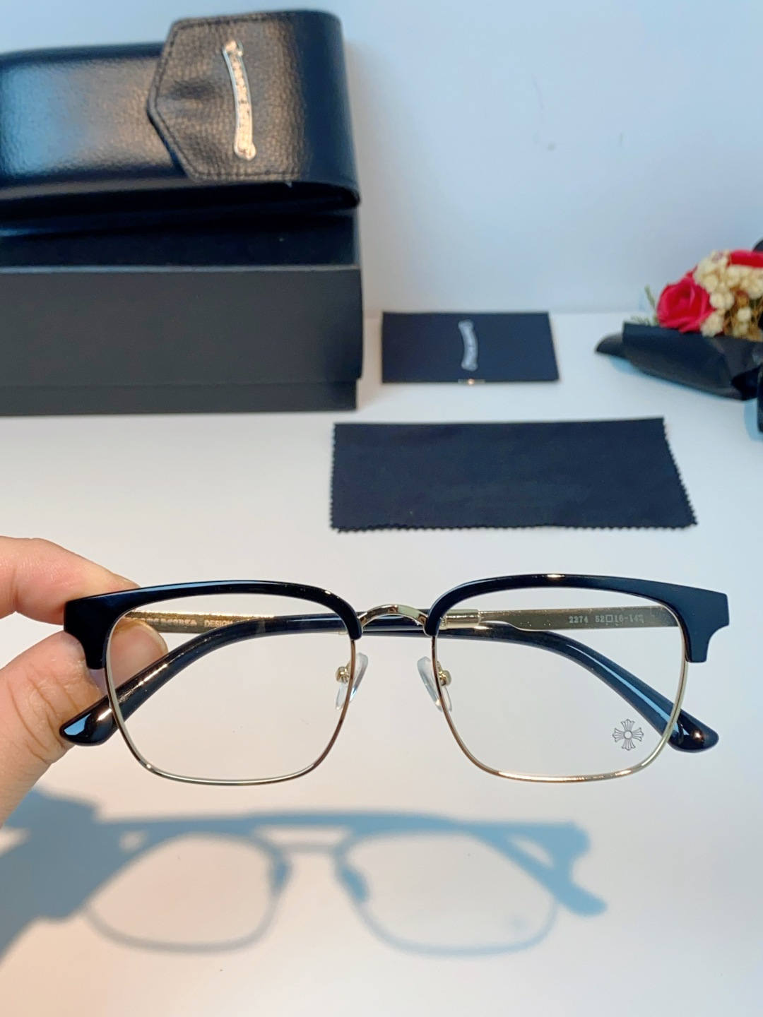 Chrome Hearts克罗心 2026新款眉线半框商务理工超轻简约近视眼镜男女