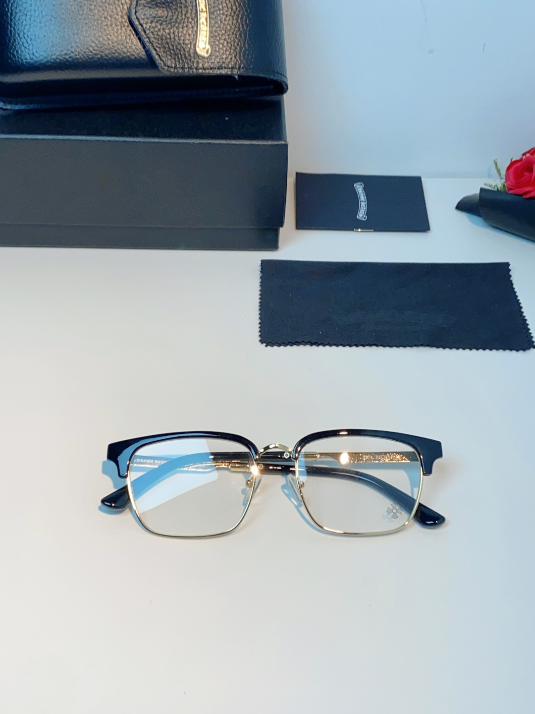 Chrome Hearts克罗心 2026新款眉线半框商务理工超轻简约近视眼镜男女