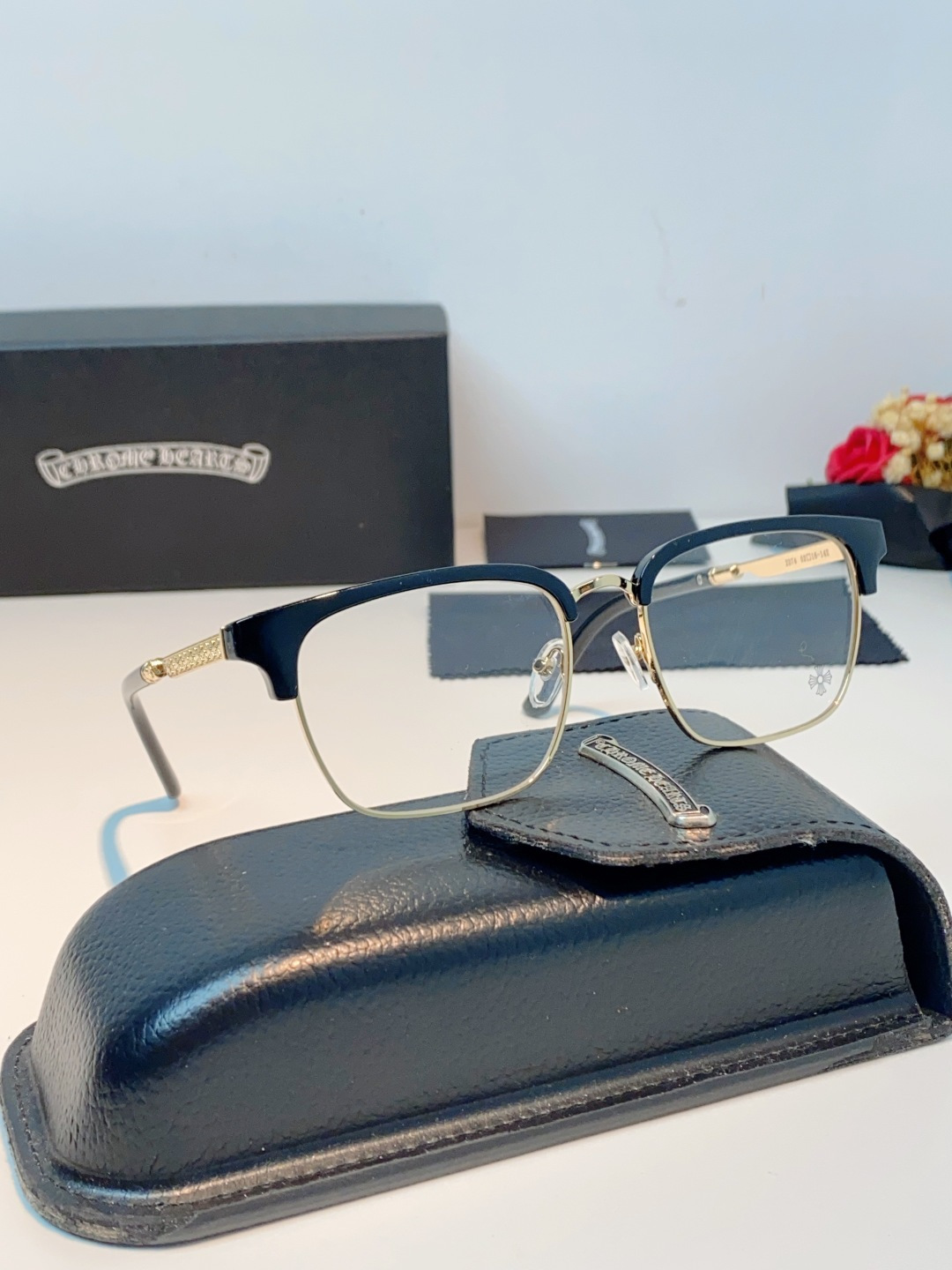 Chrome Hearts克罗心 2026新款眉线半框商务理工超轻简约近视眼镜男女