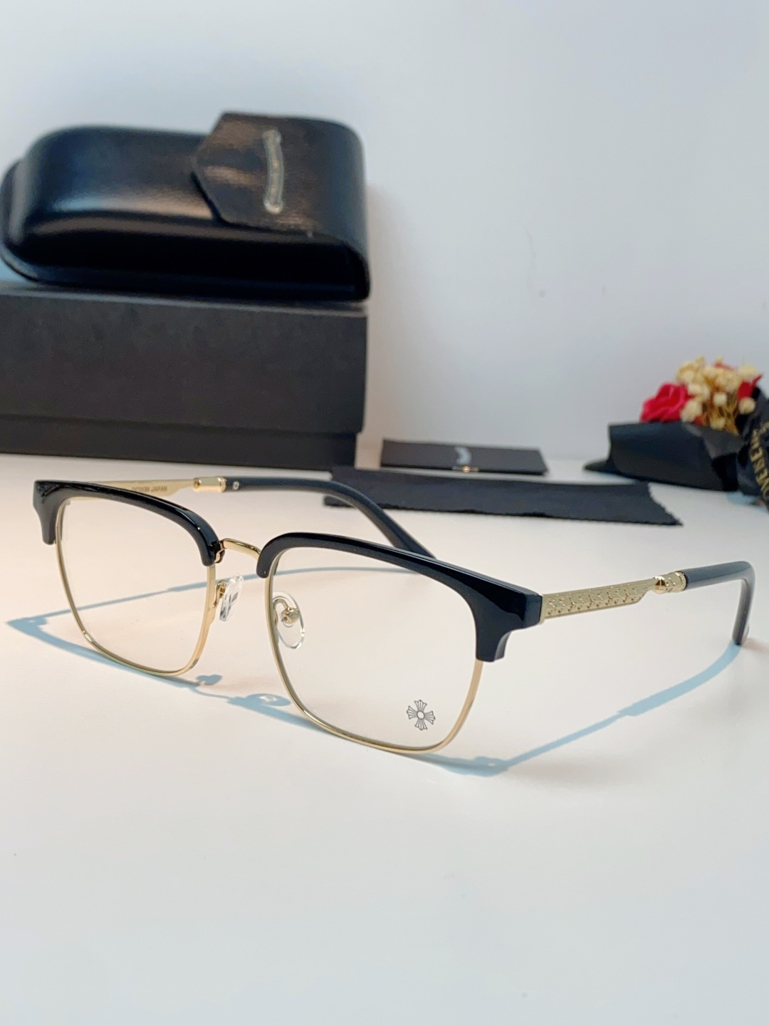 Chrome Hearts克罗心 2026新款眉线半框商务理工超轻简约近视眼镜男女