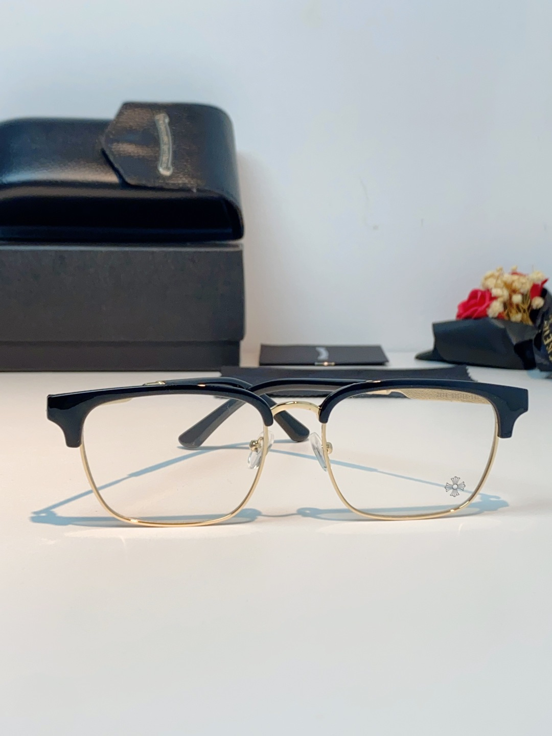 Chrome Hearts克罗心 2026新款眉线半框商务理工超轻简约近视眼镜男女