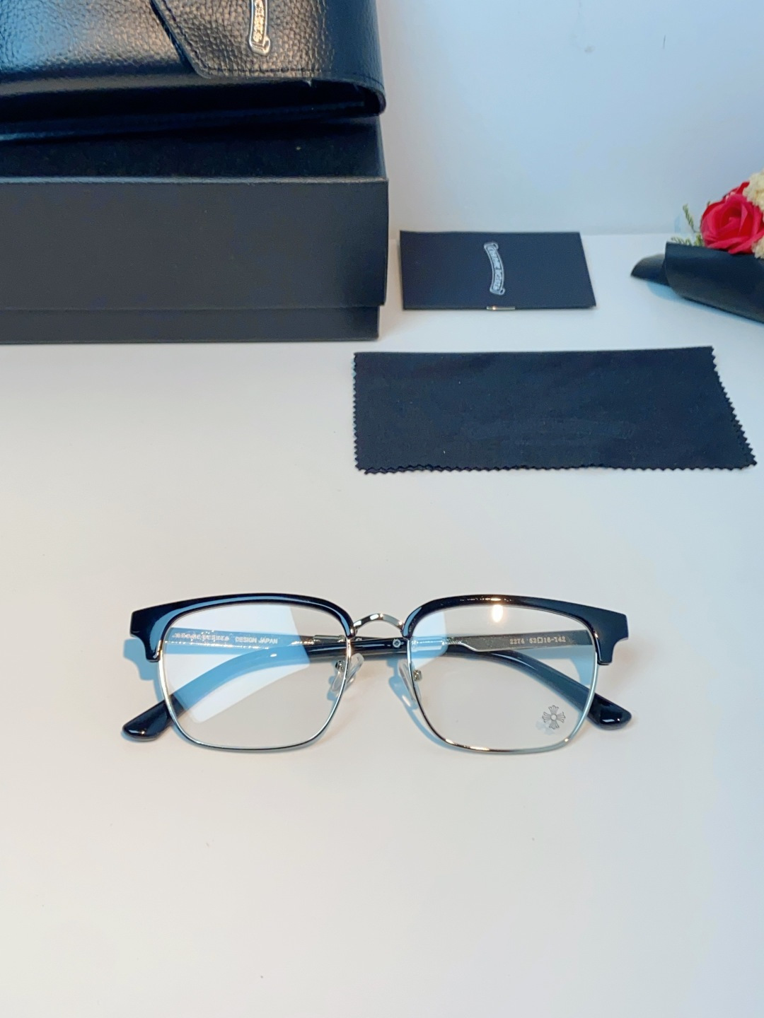 Chrome Hearts克罗心 2026新款眉线半框商务理工超轻简约近视眼镜男女