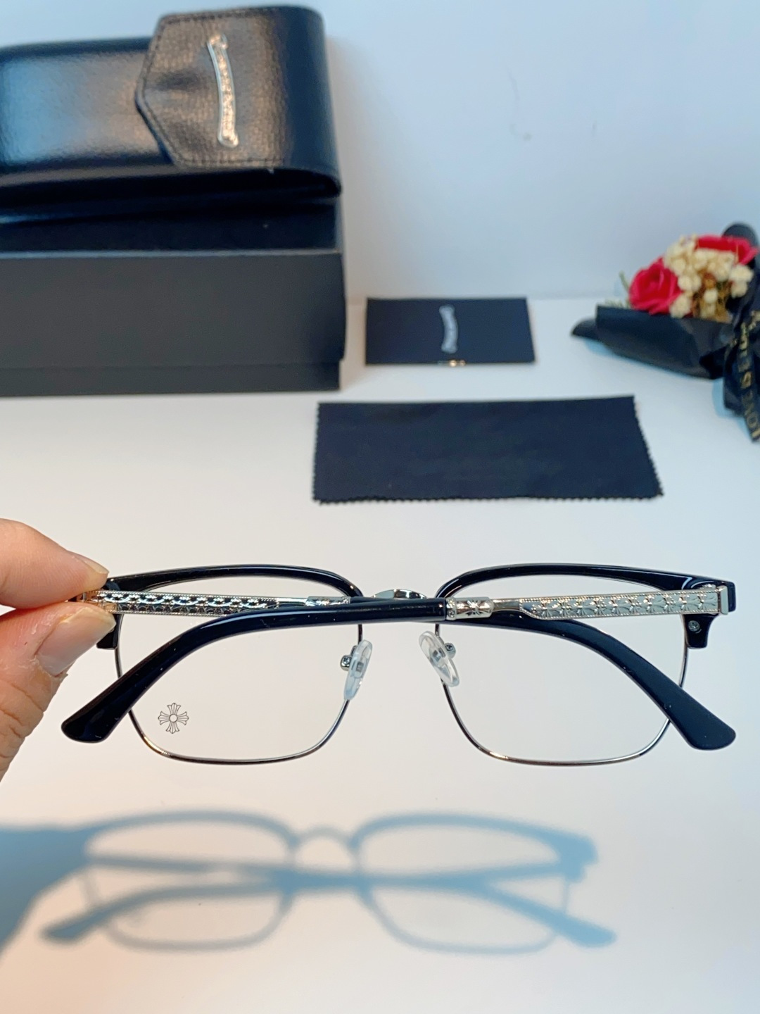 Chrome Hearts克罗心 2026新款眉线半框商务理工超轻简约近视眼镜男女