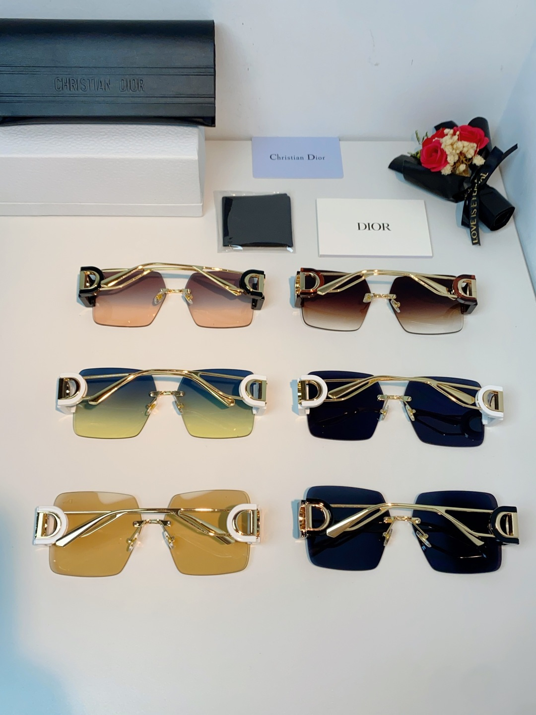 Dior迪奥 2026新款太阳镜女新款防晒港风大脸墨镜夏显脸小圆脸防紫外线无边框眼镜潮