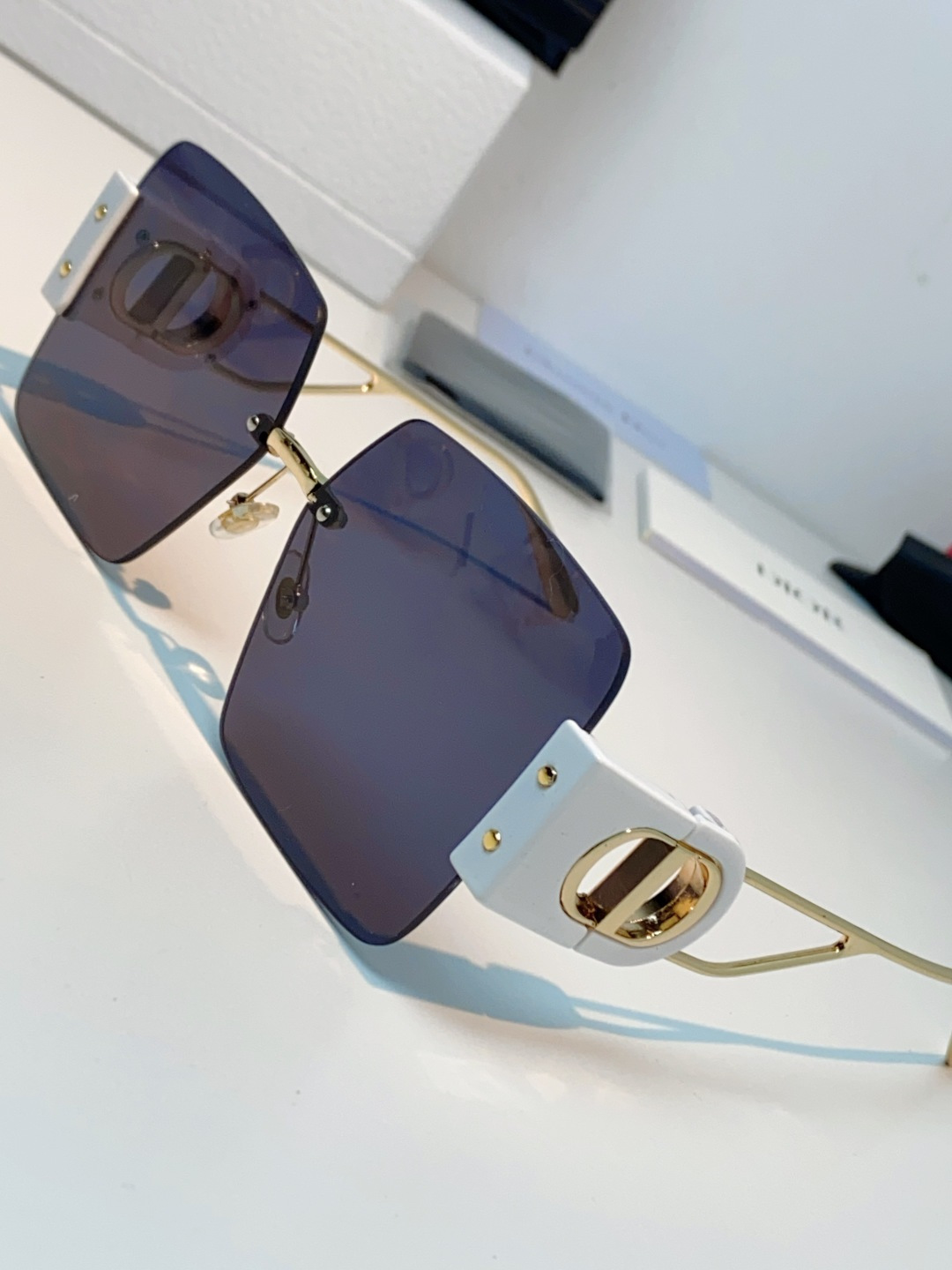 Dior迪奥 2026新款太阳镜女新款防晒港风大脸墨镜夏显脸小圆脸防紫外线无边框眼镜潮