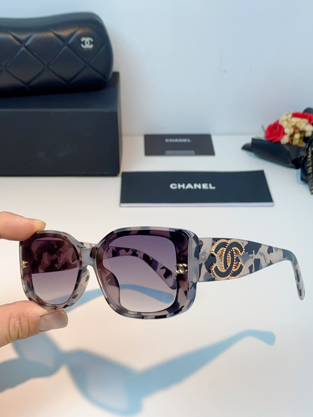 Chanel香奈儿 2026新款网红街拍大脸显瘦墨镜女高级感韩版气质度假遮阳防晒太阳眼镜女士墨镜