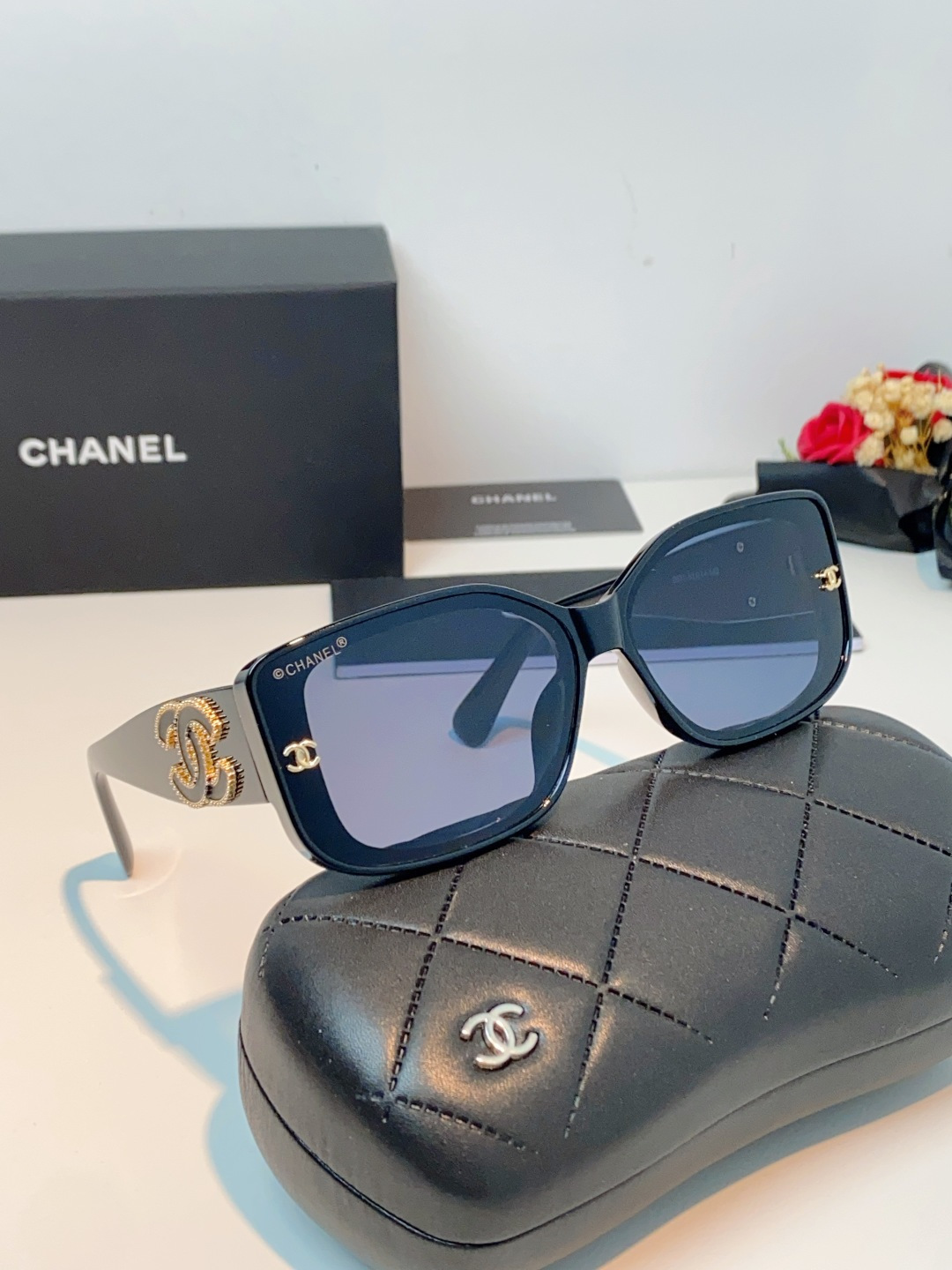 Chanel香奈儿 2026新款网红街拍大脸显瘦墨镜女高级感韩版气质度假遮阳防晒太阳眼镜女士墨镜