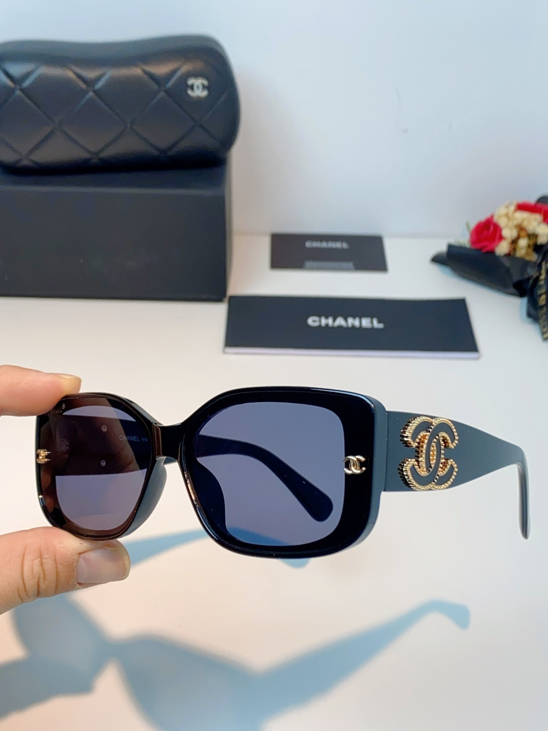 Chanel香奈儿 2026新款网红街拍大脸显瘦墨镜女高级感韩版气质度假遮阳防晒太阳眼镜女士墨镜