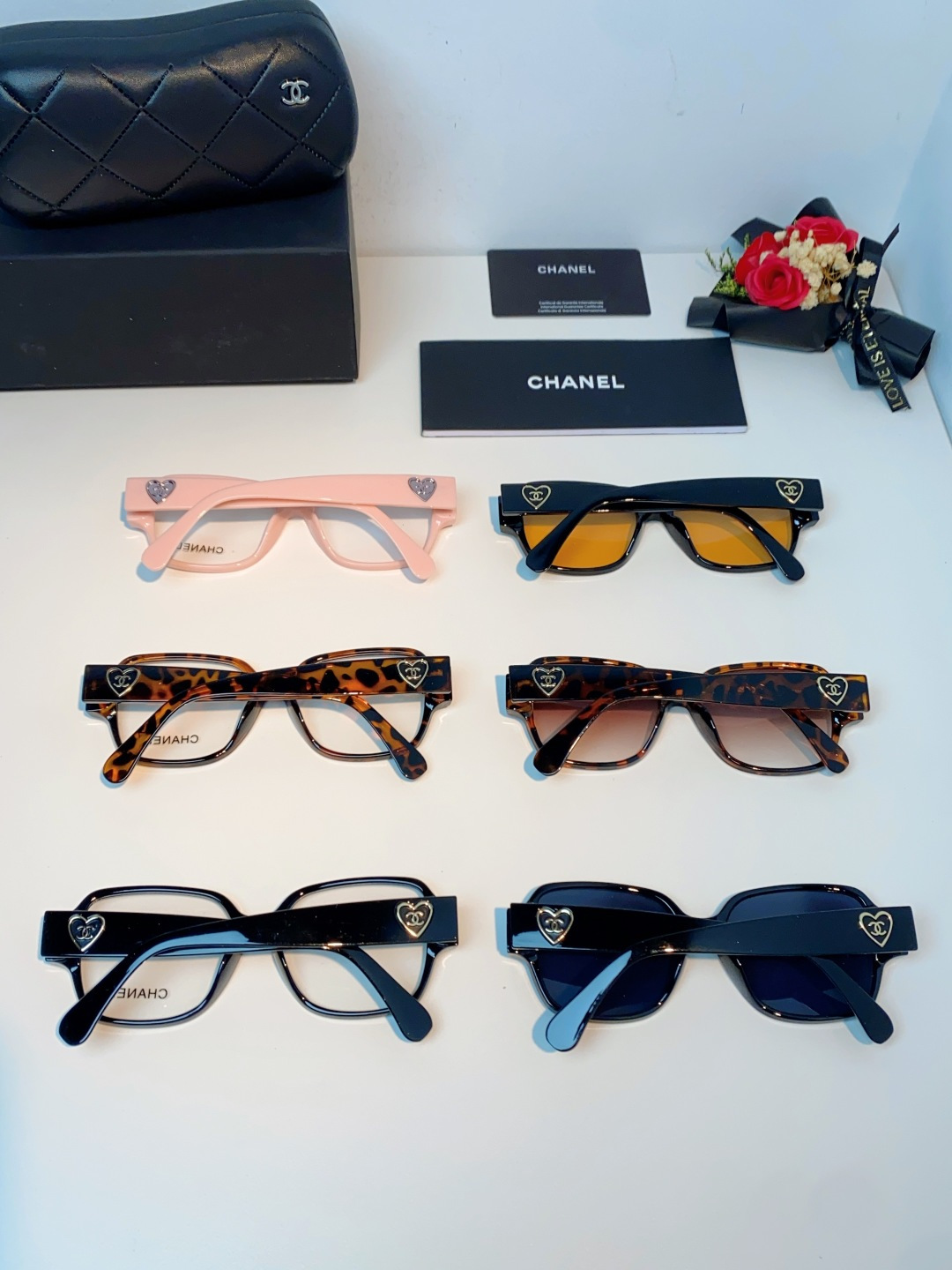 Chanel香奈儿 2026新款小香风方框爱心素颜近视眼镜女显脸小镜架可配度数黑框防蓝光Ch3438