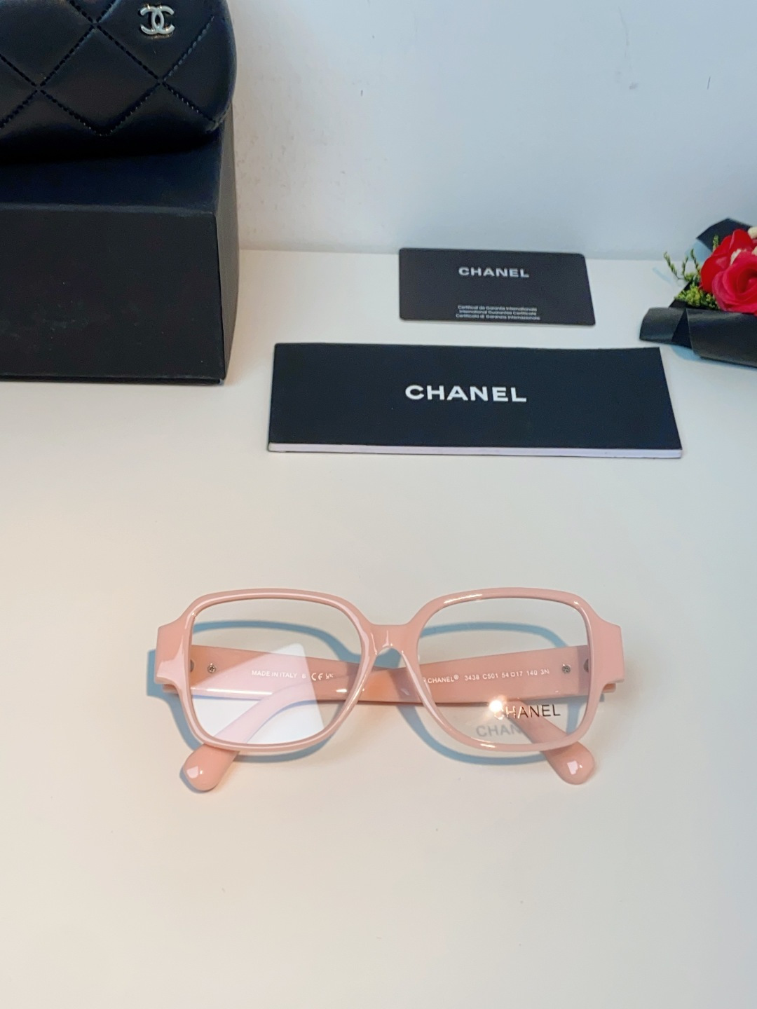 Chanel香奈儿 2026新款小香风方框爱心素颜近视眼镜女显脸小镜架可配度数黑框防蓝光Ch3438