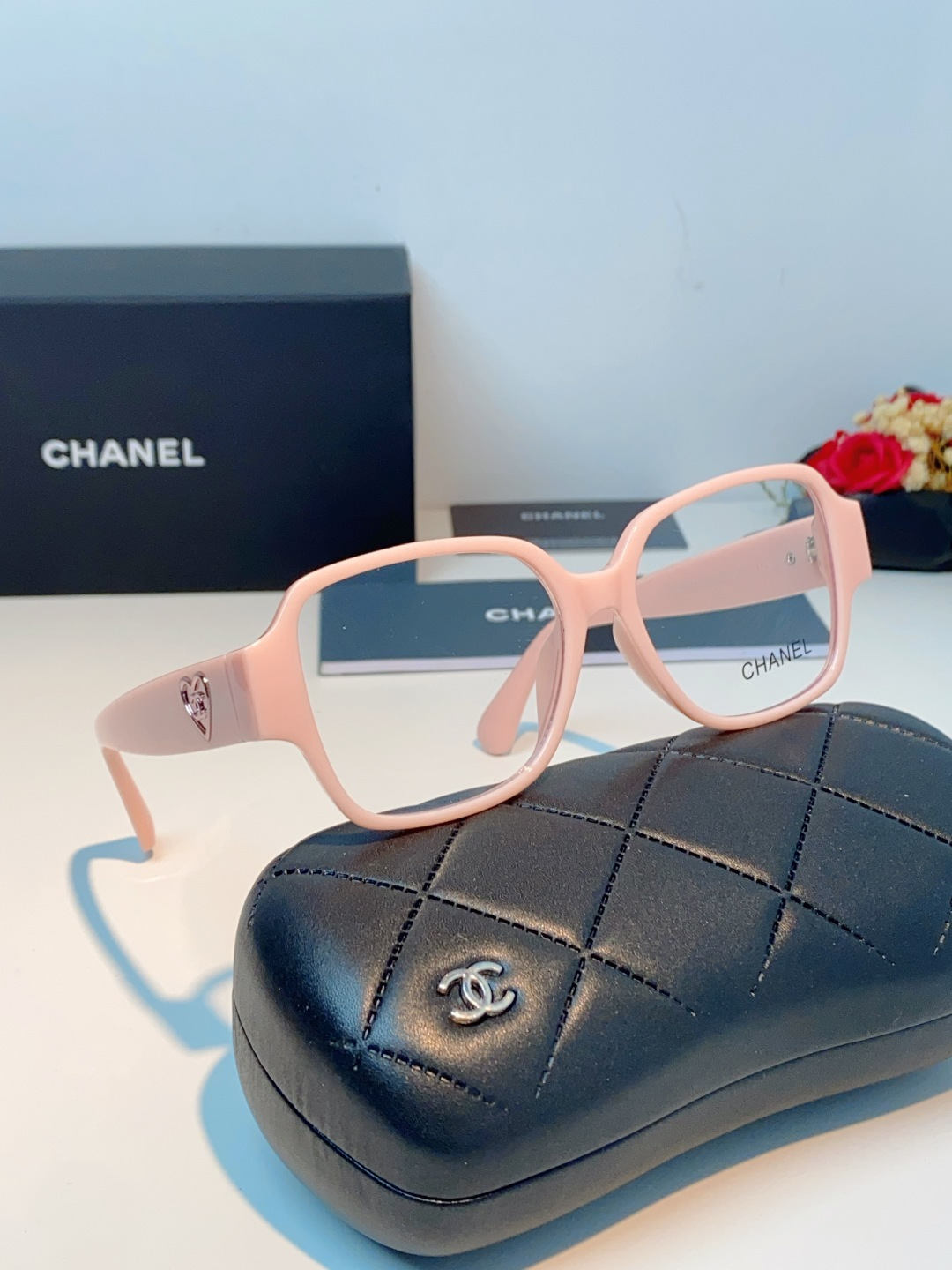 Chanel香奈儿 2026新款小香风方框爱心素颜近视眼镜女显脸小镜架可配度数黑框防蓝光Ch3438