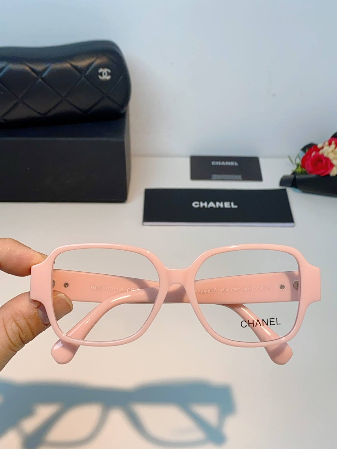 Chanel香奈儿 2026新款小香风方框爱心素颜近视眼镜女显脸小镜架可配度数黑框防蓝光Ch3438
