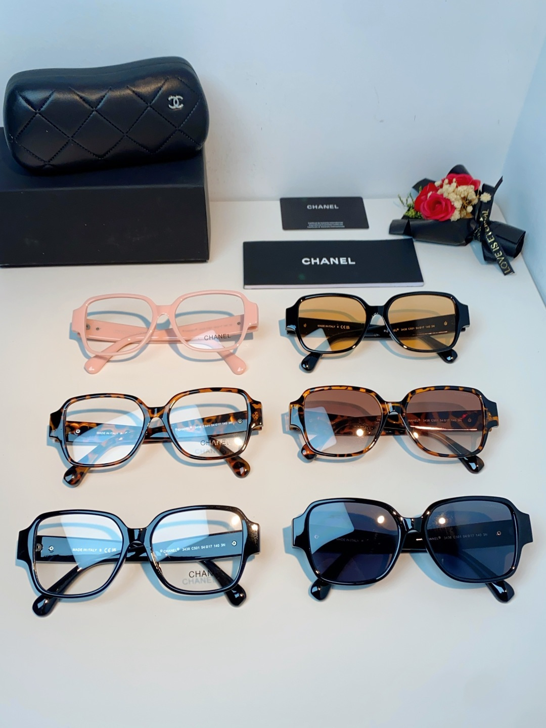 Chanel香奈儿 2026新款小香风方框爱心素颜近视眼镜女显脸小镜架可配度数黑框防蓝光Ch3438