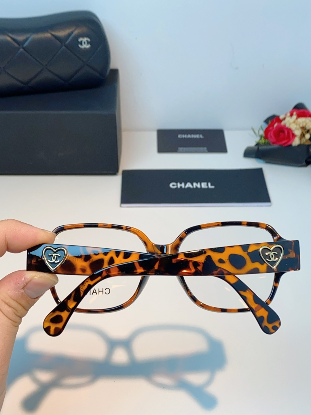 Chanel香奈儿 2026新款小香风方框爱心素颜近视眼镜女显脸小镜架可配度数黑框防蓝光Ch3438