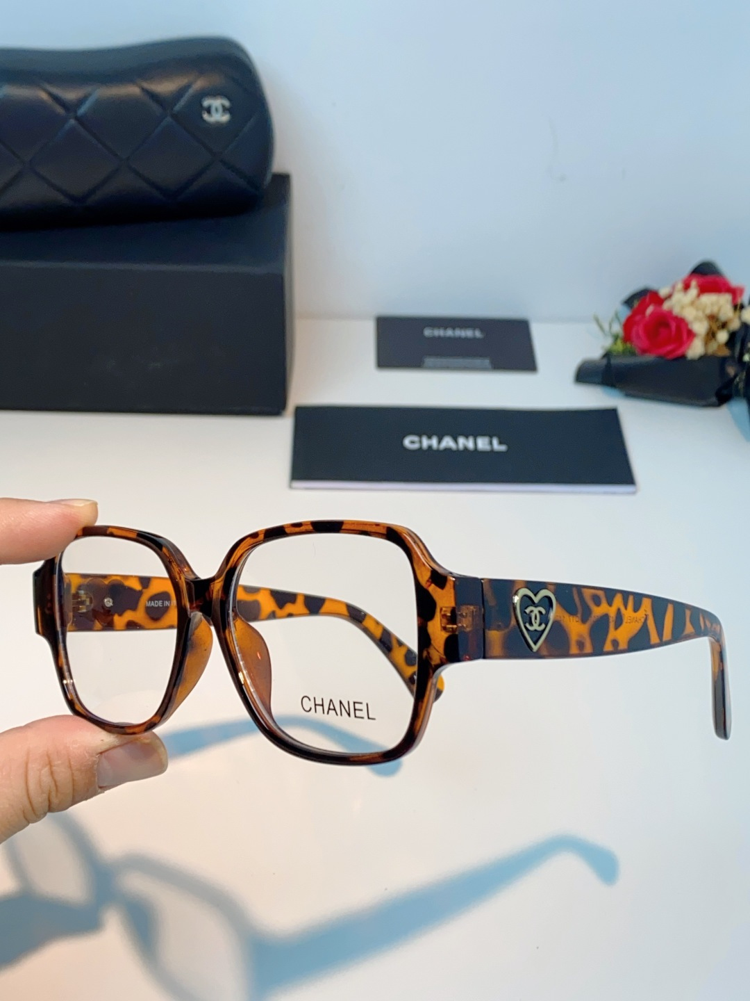 Chanel香奈儿 2026新款小香风方框爱心素颜近视眼镜女显脸小镜架可配度数黑框防蓝光Ch3438