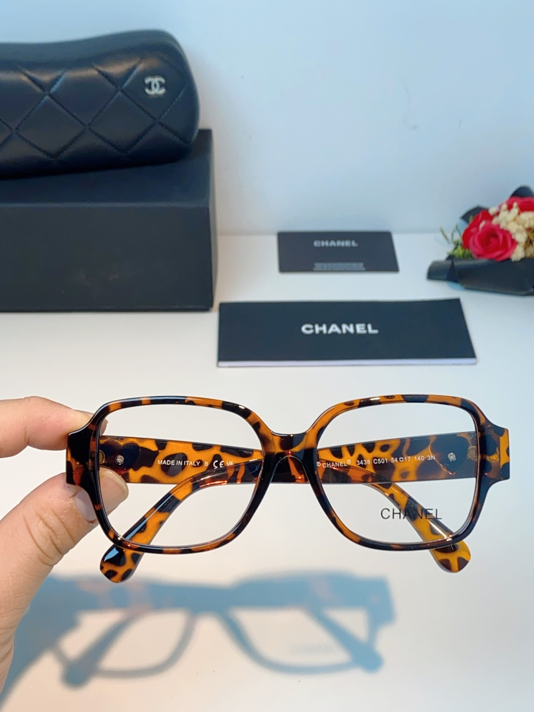 Chanel香奈儿 2026新款小香风方框爱心素颜近视眼镜女显脸小镜架可配度数黑框防蓝光Ch3438