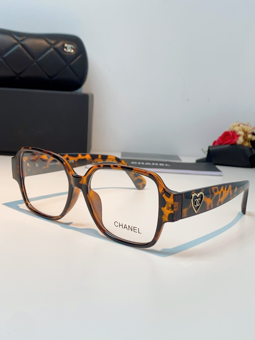 Chanel香奈儿 2026新款小香风方框爱心素颜近视眼镜女显脸小镜架可配度数黑框防蓝光Ch3438