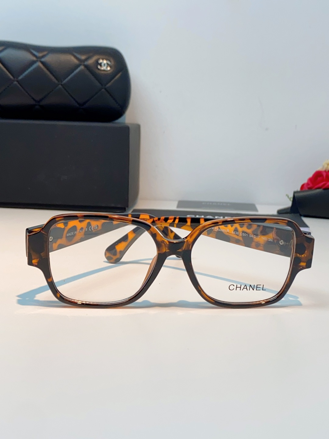 Chanel香奈儿 2026新款小香风方框爱心素颜近视眼镜女显脸小镜架可配度数黑框防蓝光Ch3438