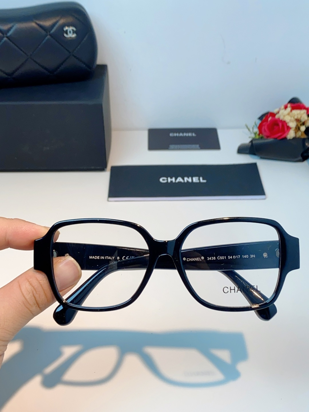 Chanel香奈儿 2026新款小香风方框爱心素颜近视眼镜女显脸小镜架可配度数黑框防蓝光Ch3438