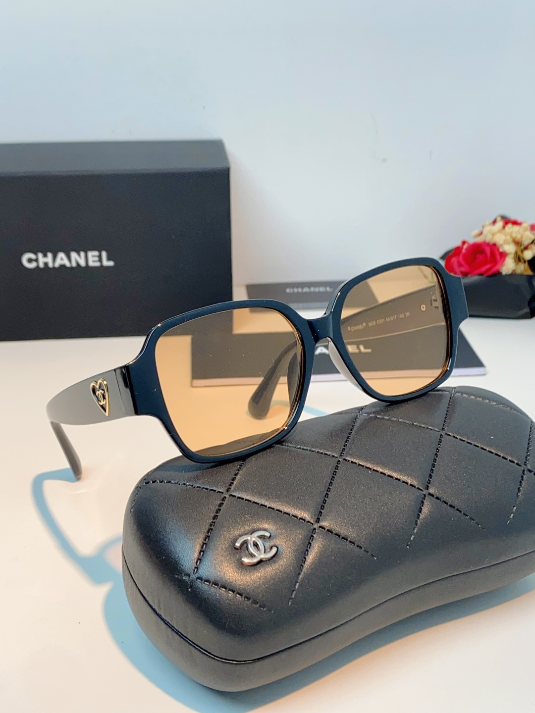 Chanel香奈儿 2026新款小香风方框爱心素颜近视眼镜女显脸小镜架可配度数黑框防蓝光Ch3438