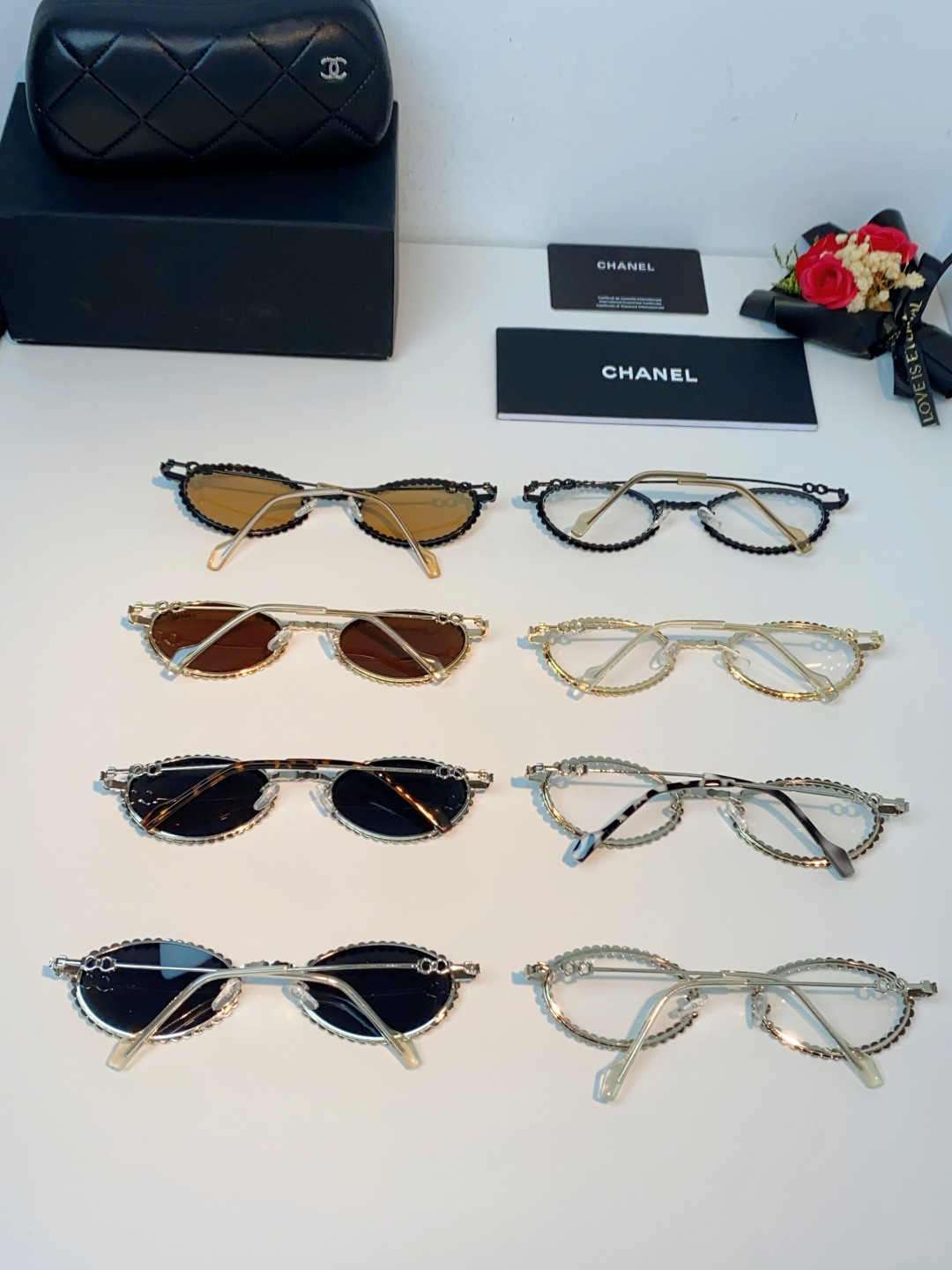 Chanel香奈儿 2026新款欧美风镶钻素颜眼镜轻奢辣妹风配近视度数造型拍照防蓝光小椭圆框