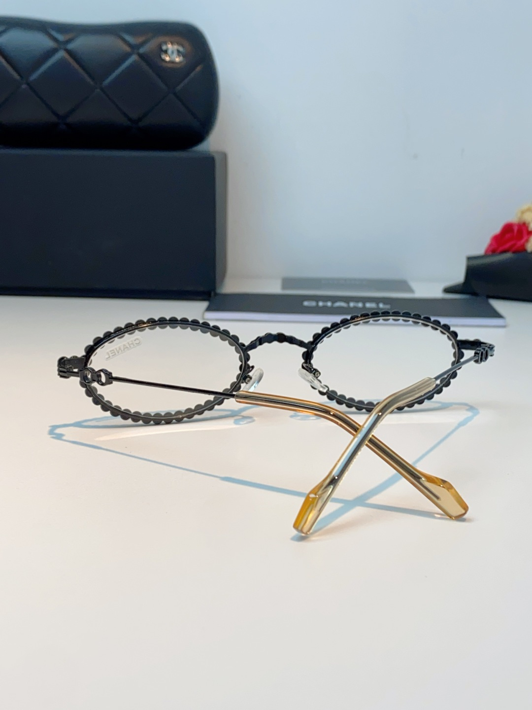 Chanel香奈儿 2026新款欧美风镶钻素颜眼镜轻奢辣妹风配近视度数造型拍照防蓝光小椭圆框
