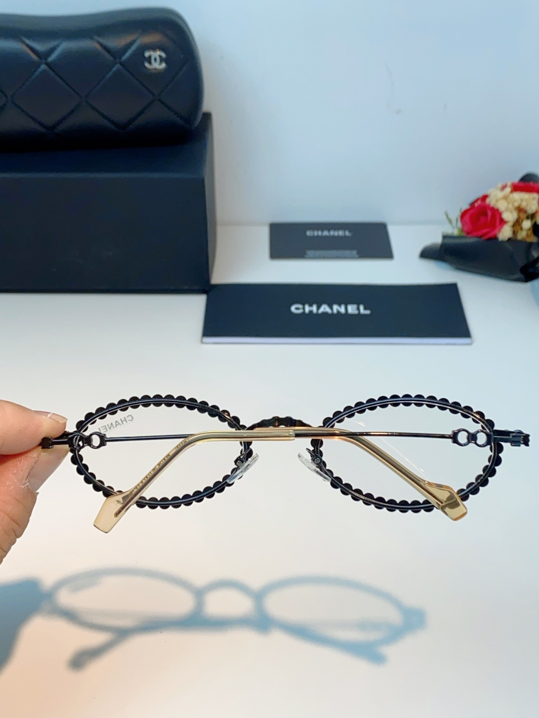 Chanel香奈儿 2026新款欧美风镶钻素颜眼镜轻奢辣妹风配近视度数造型拍照防蓝光小椭圆框